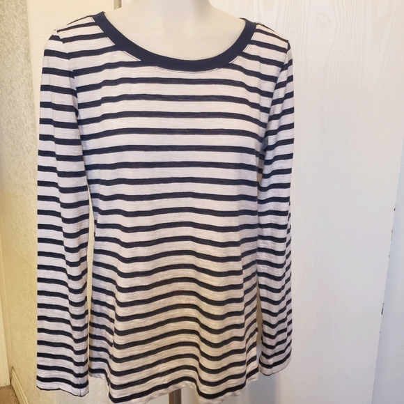 Anthropologie Splendid Striped Navy & White Tee - Picture 2 of 11